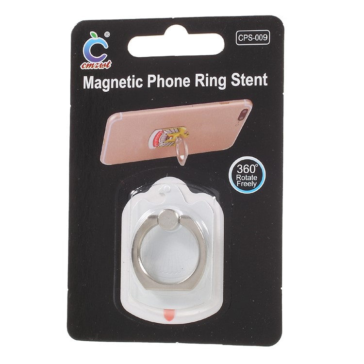 CMZWT CPS-009 Drop-resisting Phone Ring Finger Grip Magnetic Stent - White-4