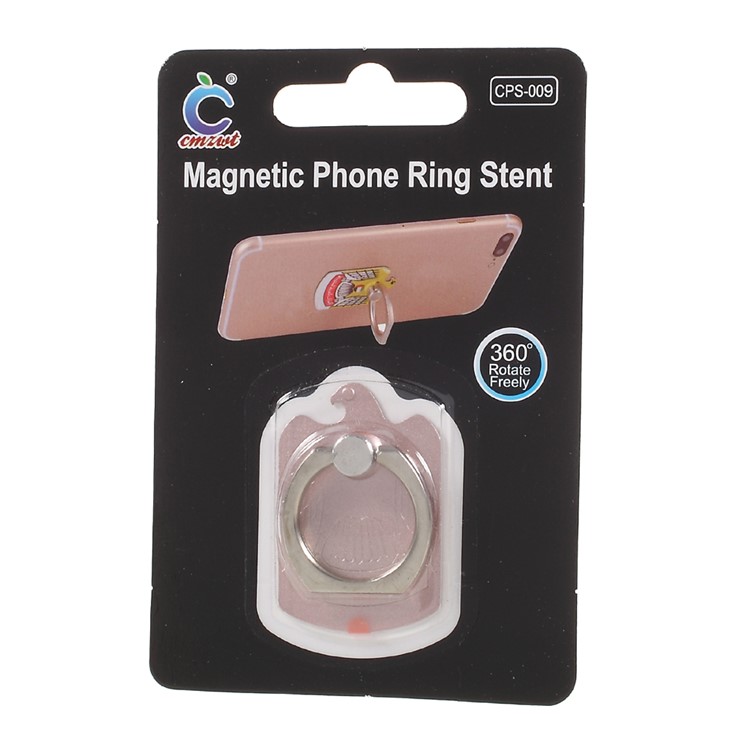 CMZWT CPS-009 Drop-resisting Magnetic Phone Ring Finger Grip Stent - Rose Gold Color-4