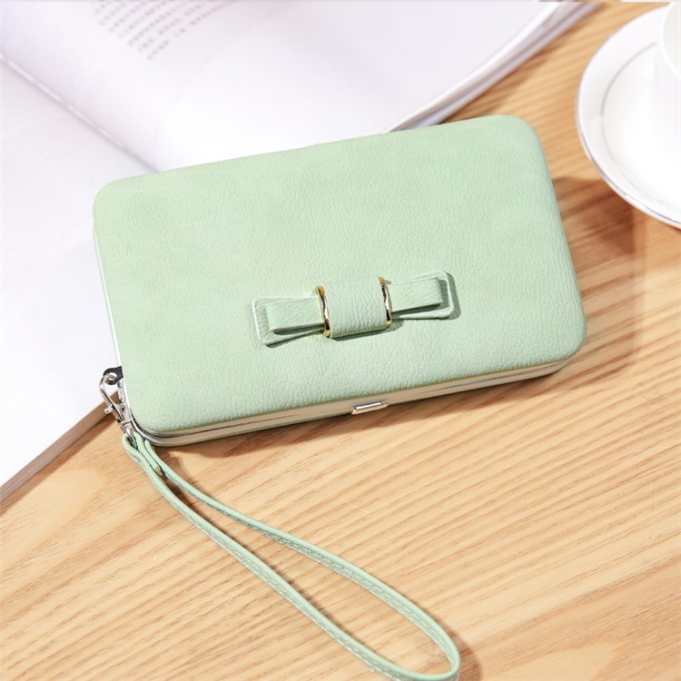 Multi Purpose Long Style Leather Clutch Handbag Bow Knot Purse Multi Purpose Long Style Leather Clutch Handbag Bow Knot Purse Smartphone Wallet For Women