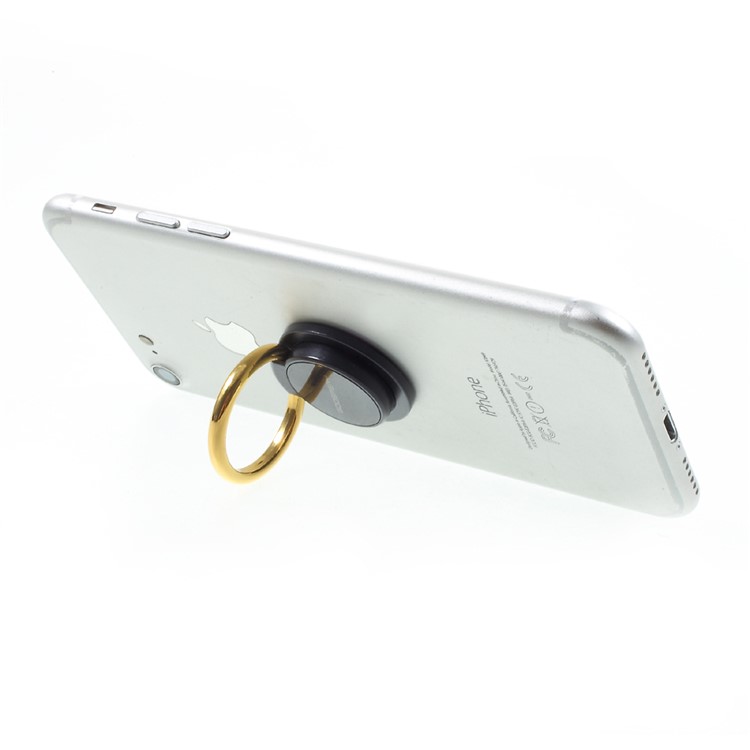 MERCURY GOOSPERY Universal Finger Grip Ring Smartphone Holder Stand for All Smartphones - Black / Gold Color-2