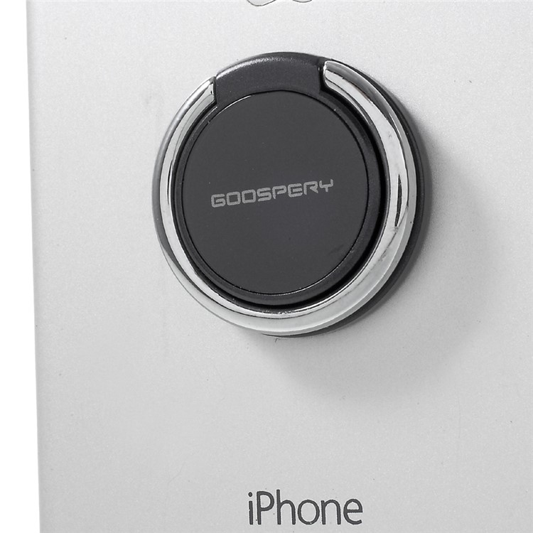 MERCURY GOOSPERY Universal Finger Grip Smartphone Holder Desktop Stand for All Smartphones - Black / Silver Color-3