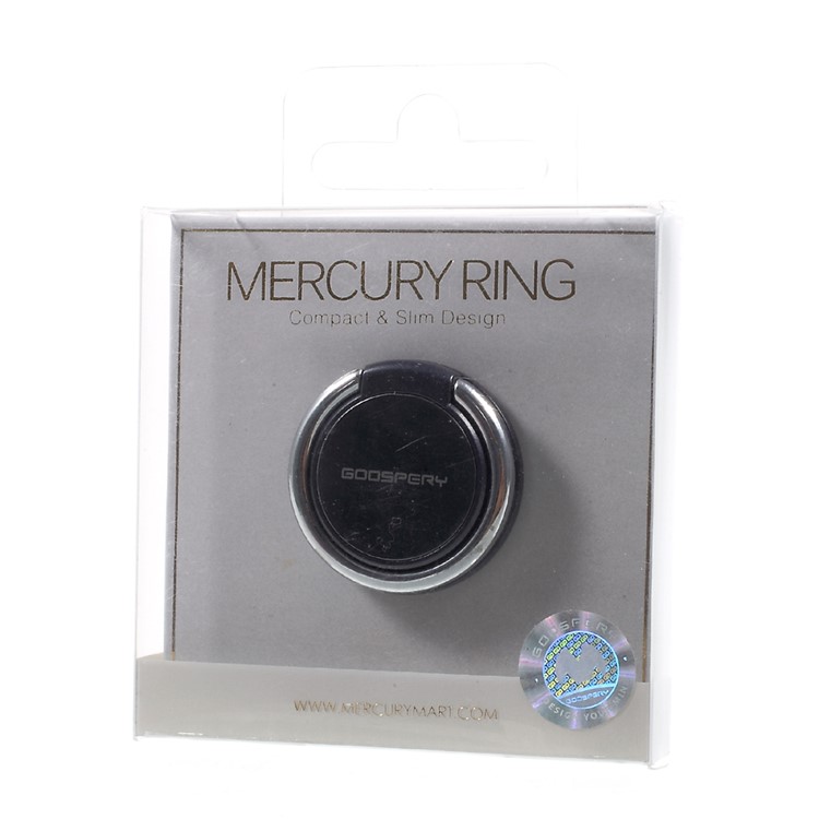 MERCURY GOOSPERY Universal Finger Grip Smartphone Holder Desktop Stand for All Smartphones - Black / Silver Color-8