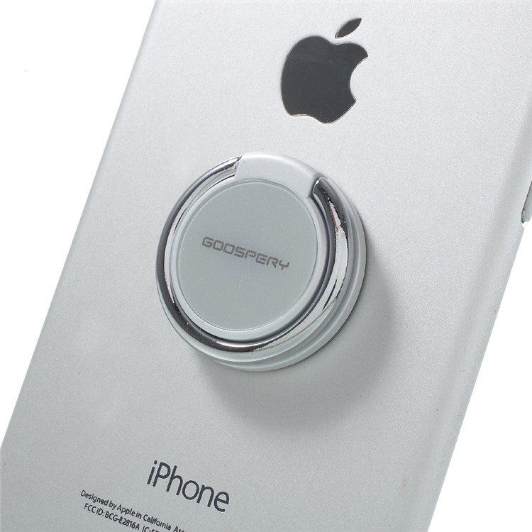 MERCURY GOOSPERY Universal Adhesive Ring Finger Grip Holder Stand for All Smartphones - Silver Color-3