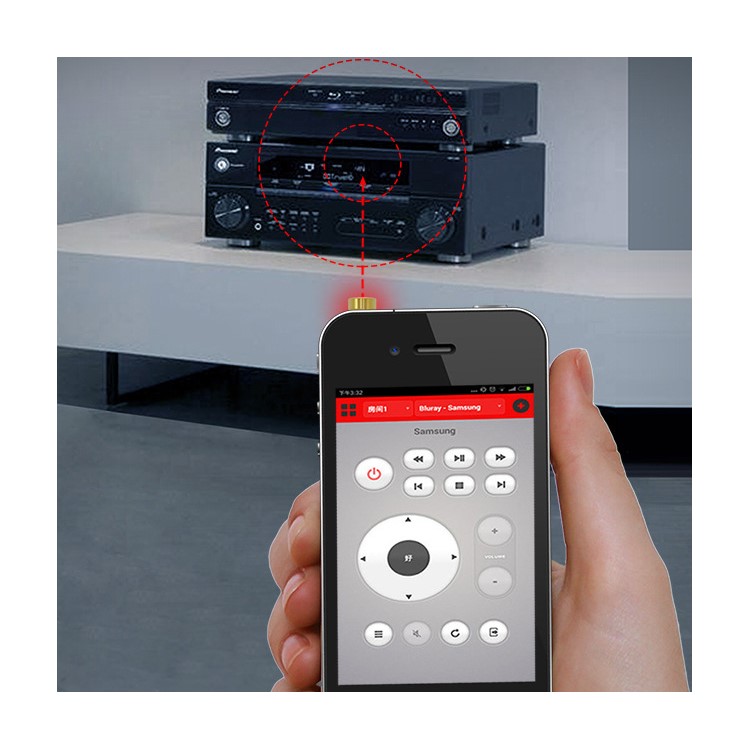 IR2 3.5mm Plug Universal IR Wireless Remote Control for Apple iPhone - Gold-9