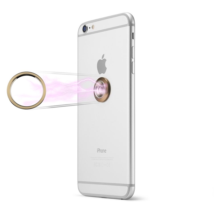 CASEME Creative Magnetic Fingertip Ring for iPhone 7, Samsung S8 - Gold Color-1
