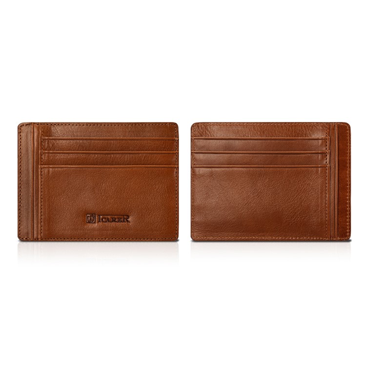 ICARER Vintage Genuine Leather Double-sided Card Holder - Brown-10