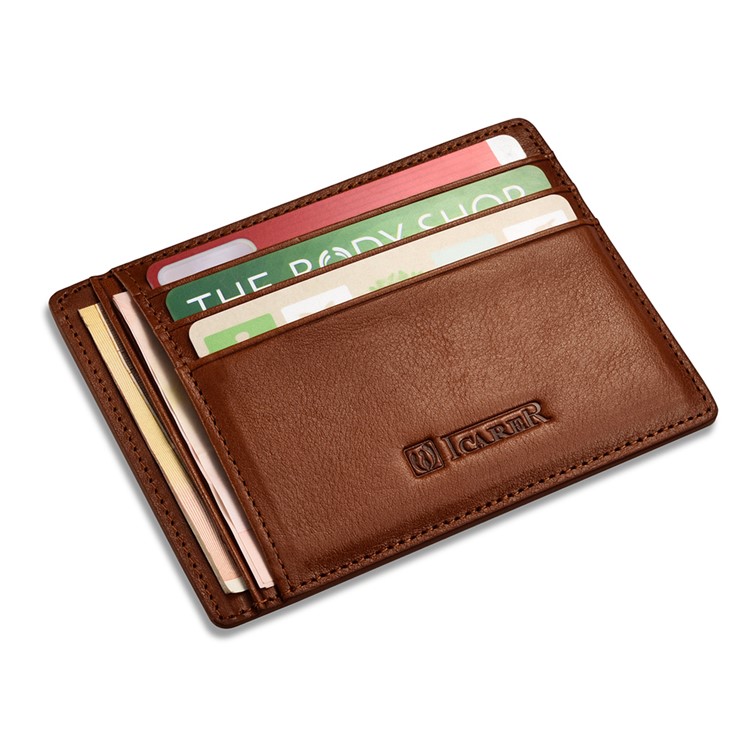 ICARER Vintage Genuine Leather Double-sided Card Holder - Brown-4