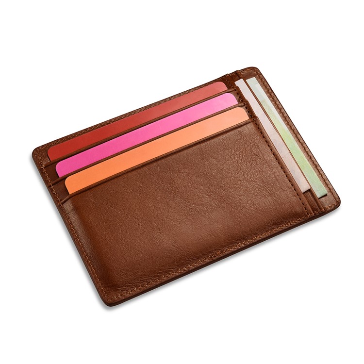 ICARER Vintage Genuine Leather Double-sided Card Holder - Brown-5