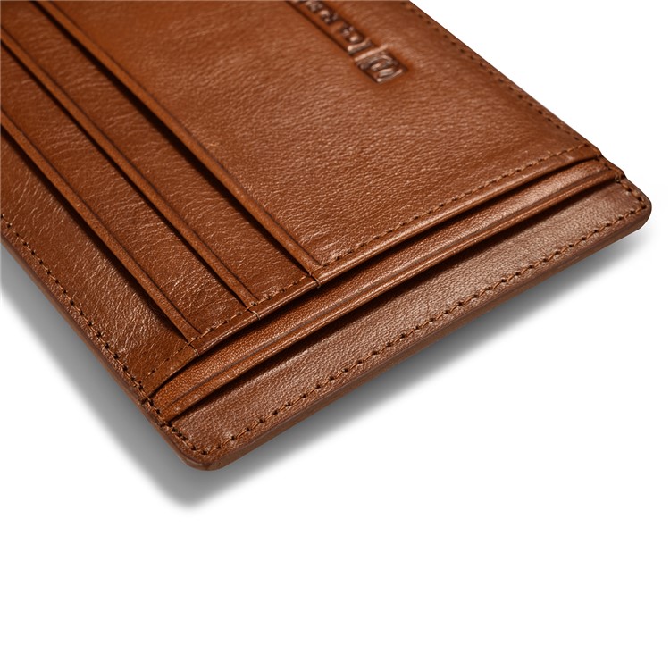 ICARER Vintage Genuine Leather Double-sided Card Holder - Brown-8