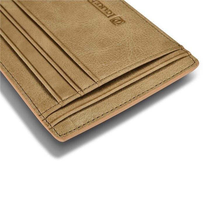 ICARER Vintage Genuine Leather Double-sided Card Slots - Khaki-8