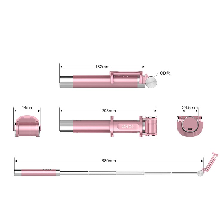 WONEW BR17 Automatic Following Shot Face Recognition Selfie Stick for iPhone 7 / 7 Plus Etc. - Rose Gold-24