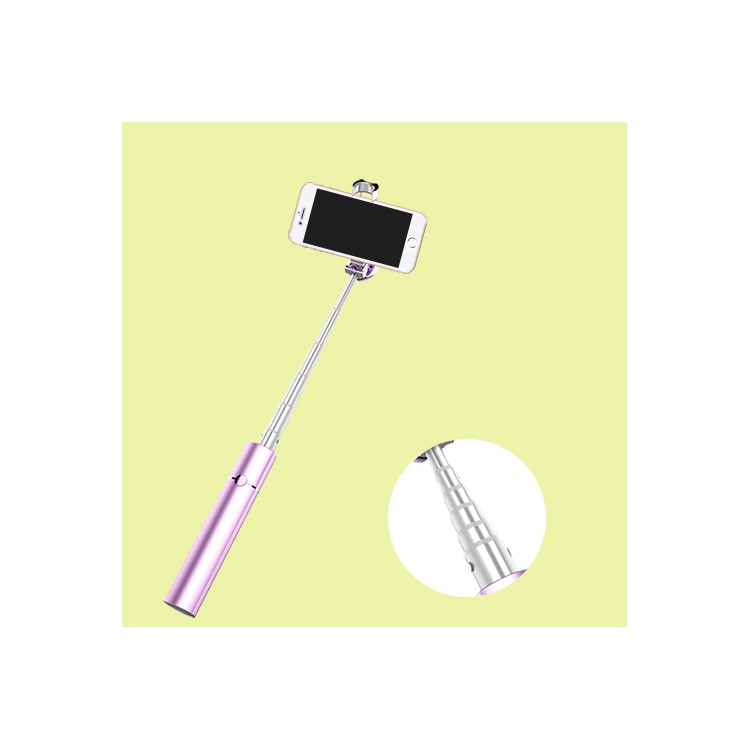 WONEW BR19 Lipstick Shape Extendable Bluetooth Selfie Stick Monopod for iPhone 7 / 7 Plus Etc. - Pink-6