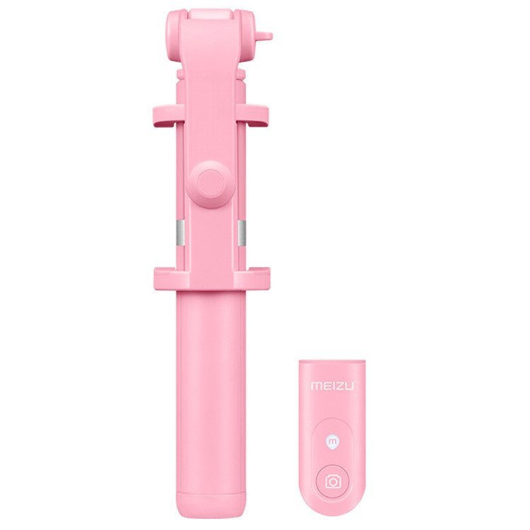 MEIZU Foldable Tripod Monopod Selfie Stick with Bluetooth Shutter for iPhone Samsung - Pink-3