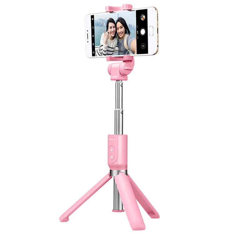 MEIZU Foldable Tripod Monopod Selfie Stick with Bluetooth Shutter for iPhone Samsung - Pink-5
