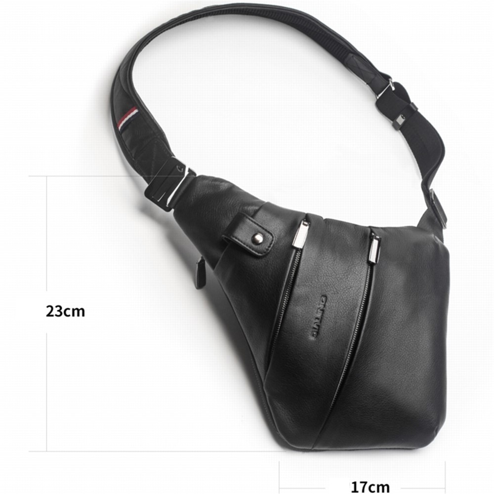 Qialino Multiusped Capa Superior Cuero Cuero Cuero Anti Robo Crossbody Bag Casual Outdoor Travel Sling Bag