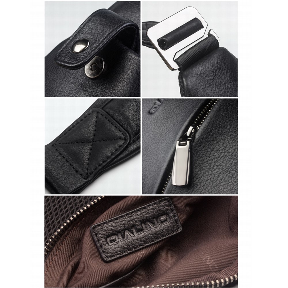 QIALINO Multipurpose Top Layer Cowhide Leather Anti Theft Crossbody Bag Casual Outdoor Travel Sling Bag-13