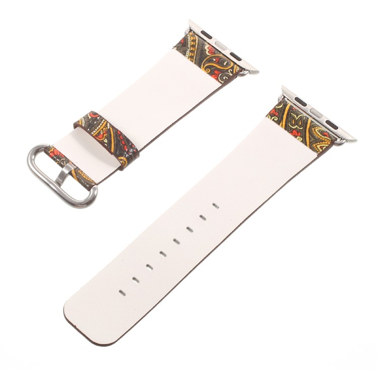 Ethnic Pattern PU Leather Replacement Watchband for Apple Watch Series 3 2 1 42mm - Brown-2