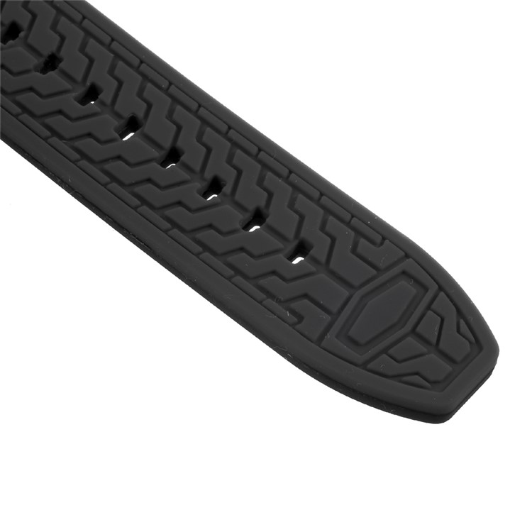 38 mm Bi-color Imprinted Silicone Replacement Watch Band for Apple Watch - Black / Grey-7
