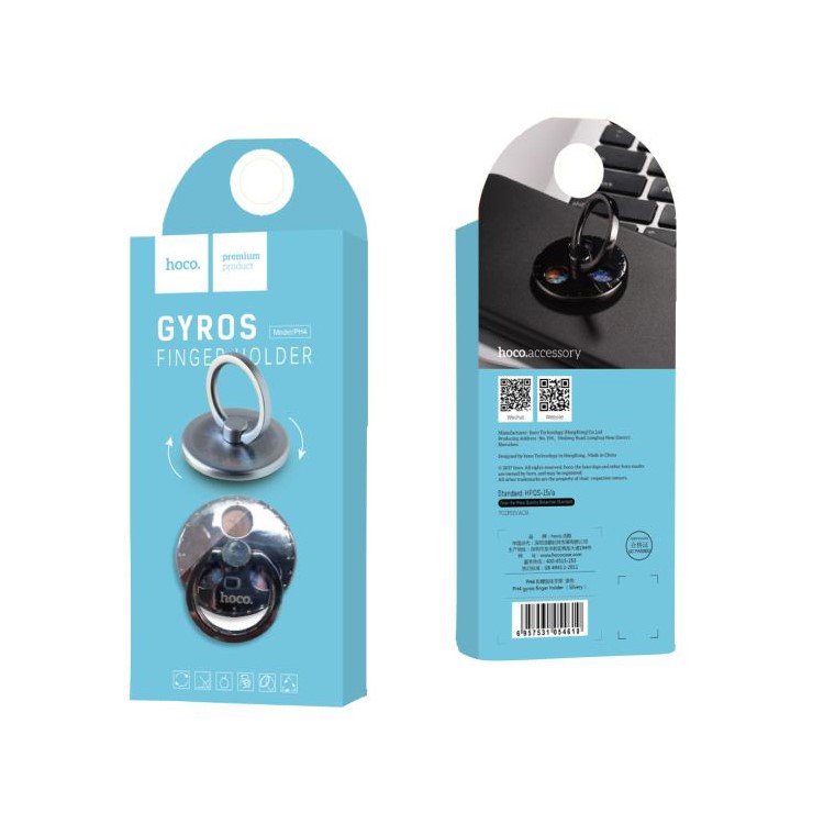 HOCO PH4 Metal Finger Ring Grip Stand with Fidget Function for Cellphone Tablet - Grey-6