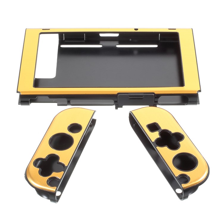 Aluminum Alloy Protective Metal Shockproof Anti-Scratch Case Shell for Nintendo Switch - Gold Color-4