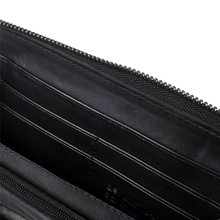 4800mAh Power Bank Litchi Texture Genuine Leather Wallet 2-in-1 Design for iPhone 7, Samsung S8 - Black-6