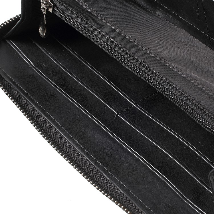 4800mAh Power Bank Litchi Texture Genuine Leather Wallet 2-in-1 Design for iPhone 7, Samsung S8 - Black-7