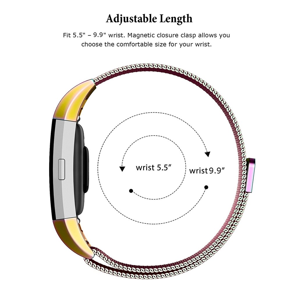 316 Edelstahl Milanese Armband Mit Magnetverschluss Für Fitbit Kostenlos 2 - Rosa-3