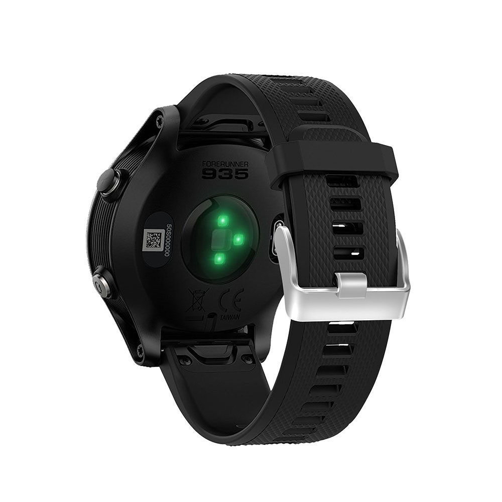 Rhombus Texture Soft Silicone Watch Band for Garmin Forerunner 935 - Black-3