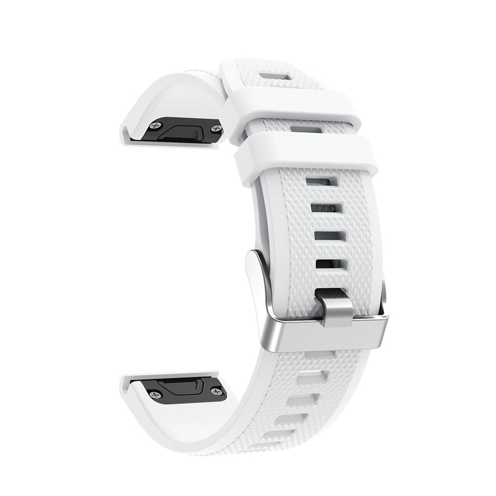 Rhombus Texture Flexible Silicone Watch Strap for Garmin Forerunner 935 - White-1