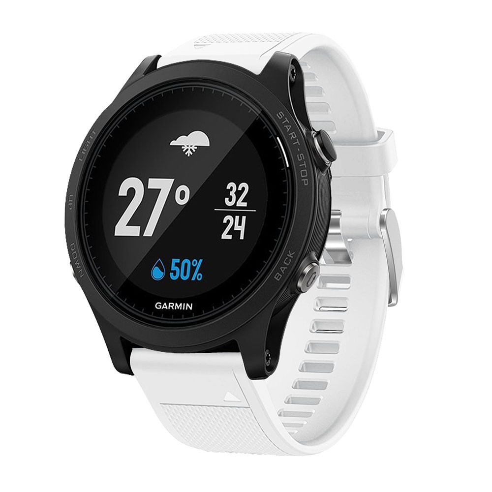 Rhombus Texture Flexible Silicone Watch Strap for Garmin Forerunner 935 - White-2