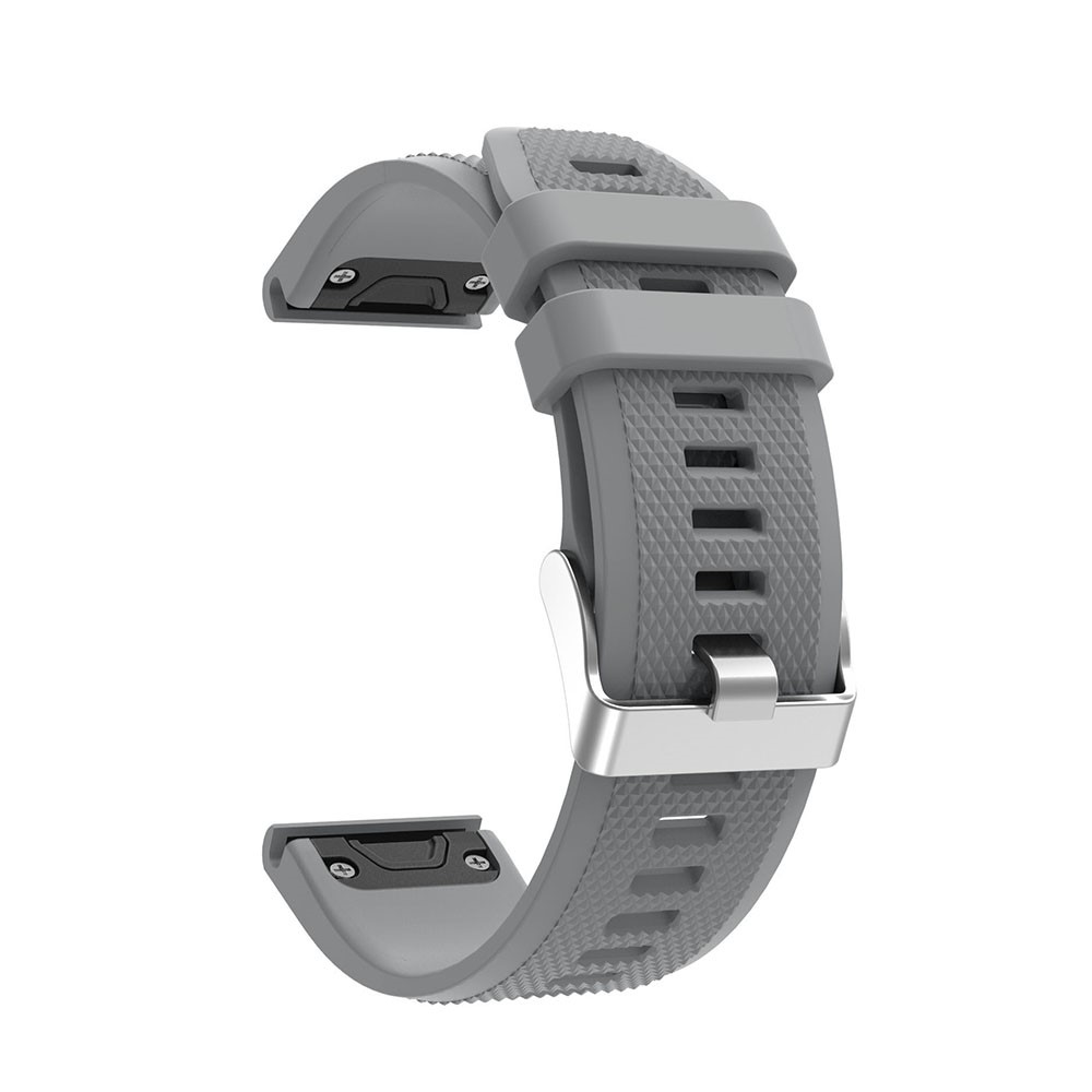Rhombus Grain Soft Silicone Watch Band Replacement for Garmin Forerunner 935 - Grey-1