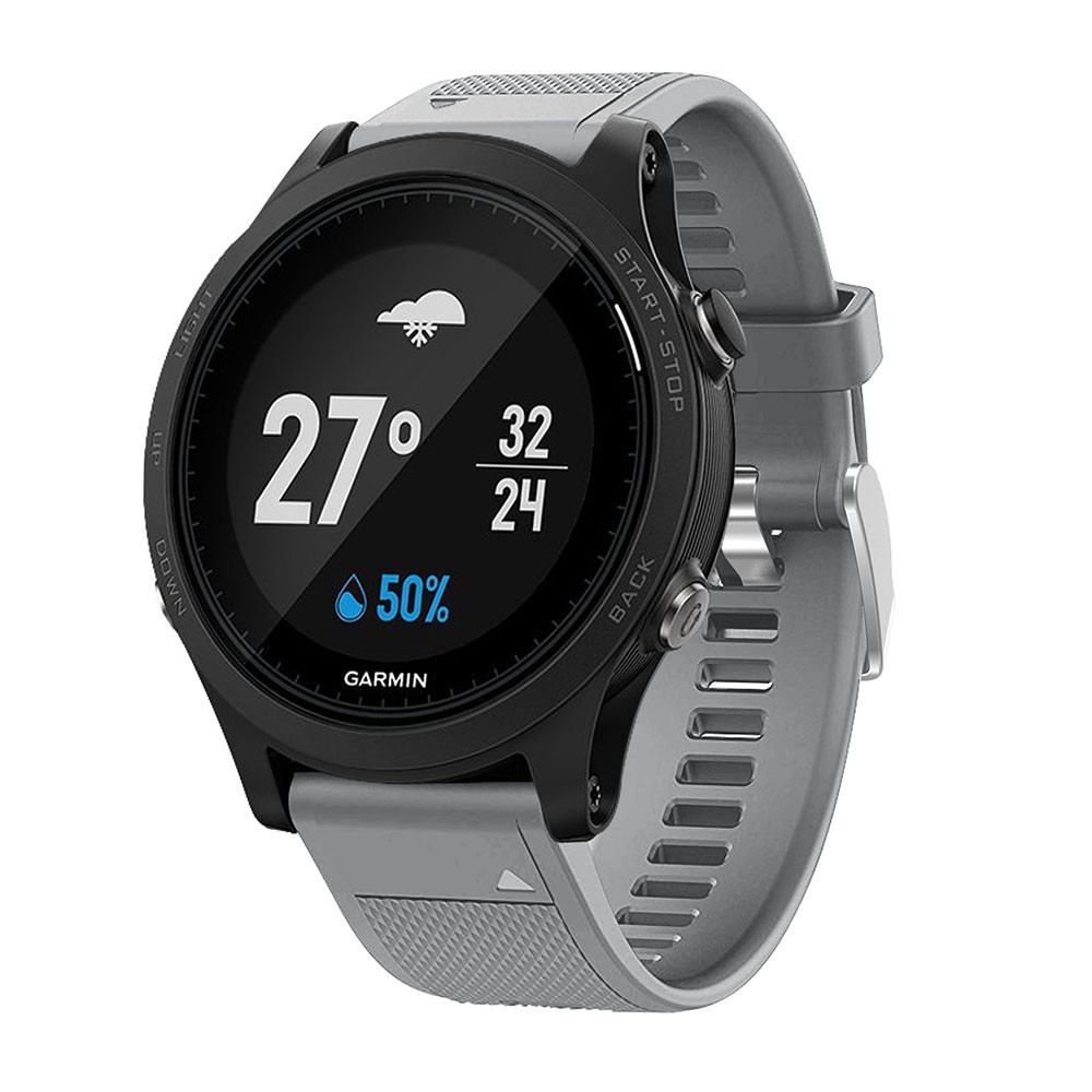 Rhombus Grain Soft Silicone Watch Band Replacement for Garmin Forerunner 935 - Grey-2
