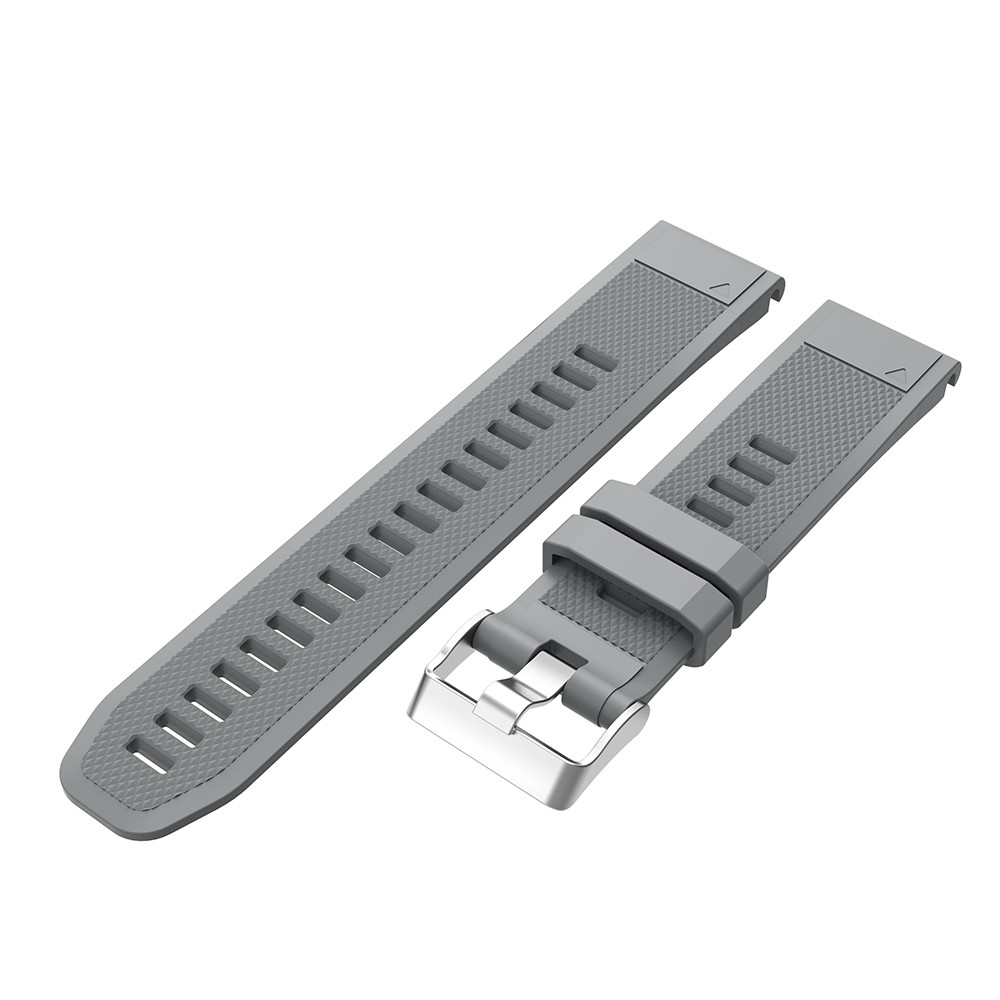 Rhombus Grain Soft Silicone Watch Band Replacement for Garmin Forerunner 935 - Grey-4
