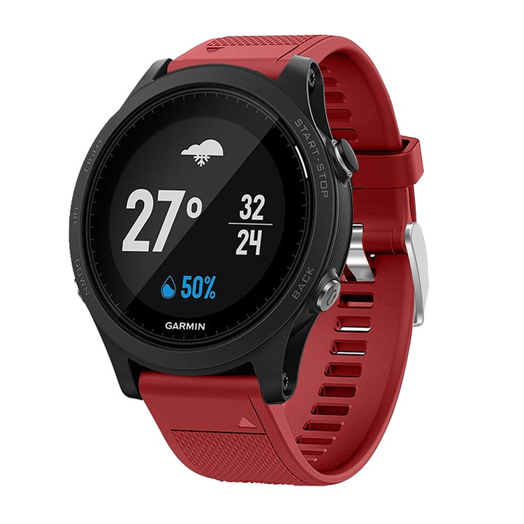 Flexible Silicone Watch Band with Pin Buckle for Garmin Forerunner 935 - Red-2
