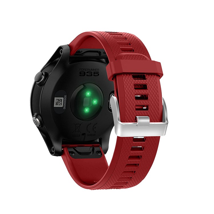 Flexible Silicone Watch Band with Pin Buckle for Garmin Forerunner 935 - Red-3