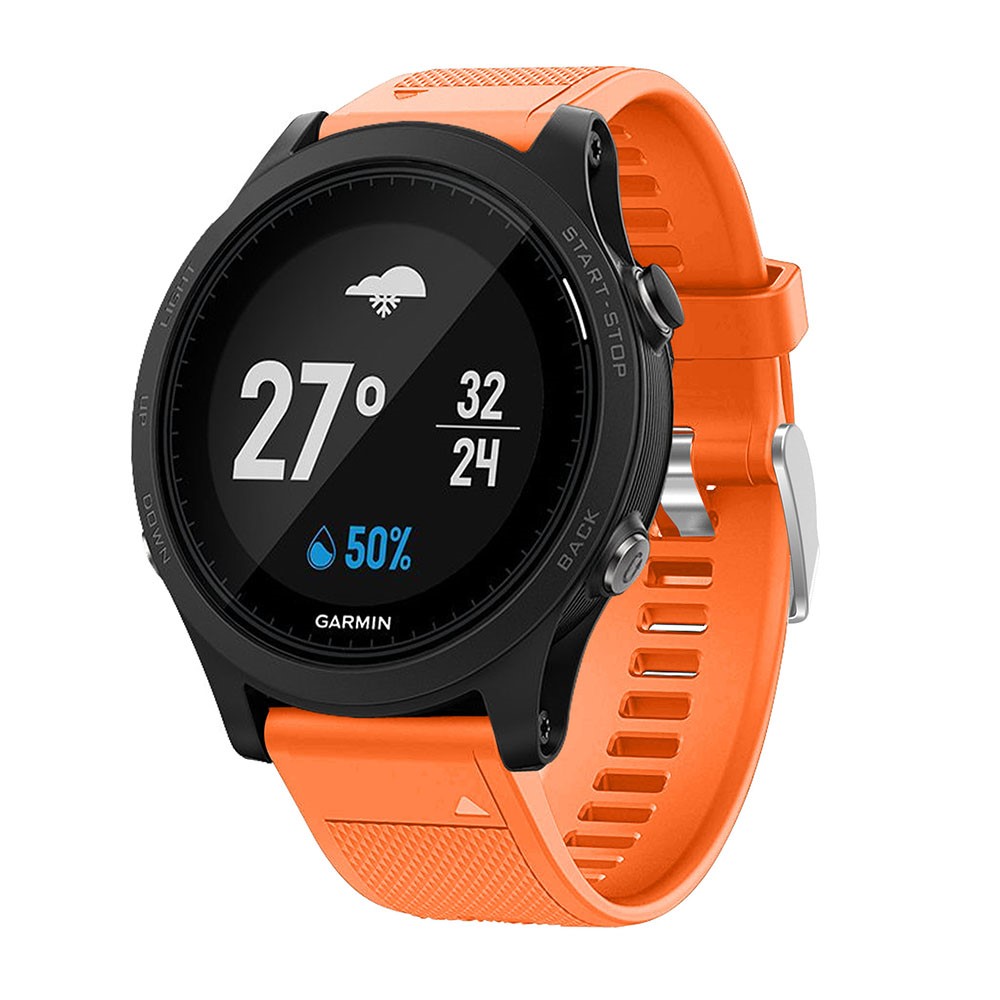 Rombo Textura Correa de Reloj de Silicona Con Hebilla de Alfiler Para Garmin Forerunner 935 - Naranja