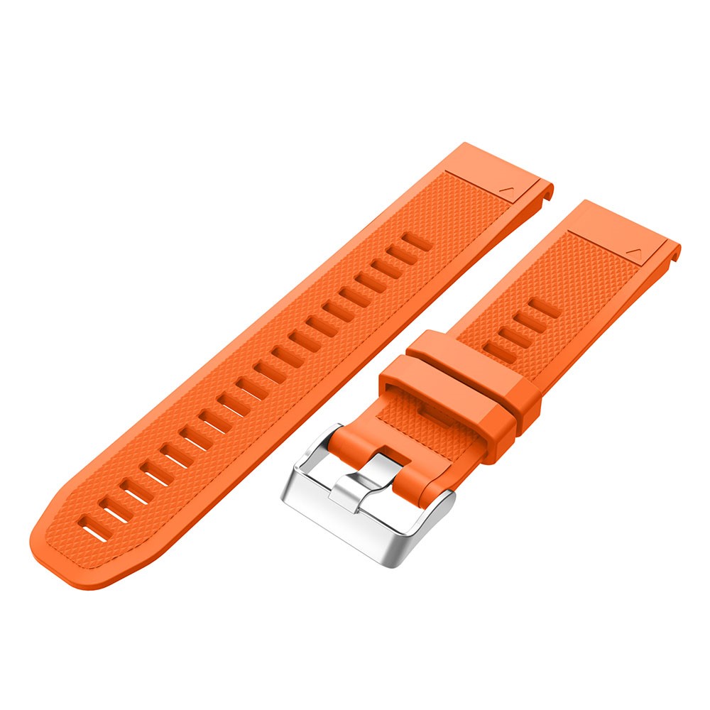 Rhombus Texture Silicone Watch Strap with Pin Buckle for Garmin Forerunner 935 - Orange-4