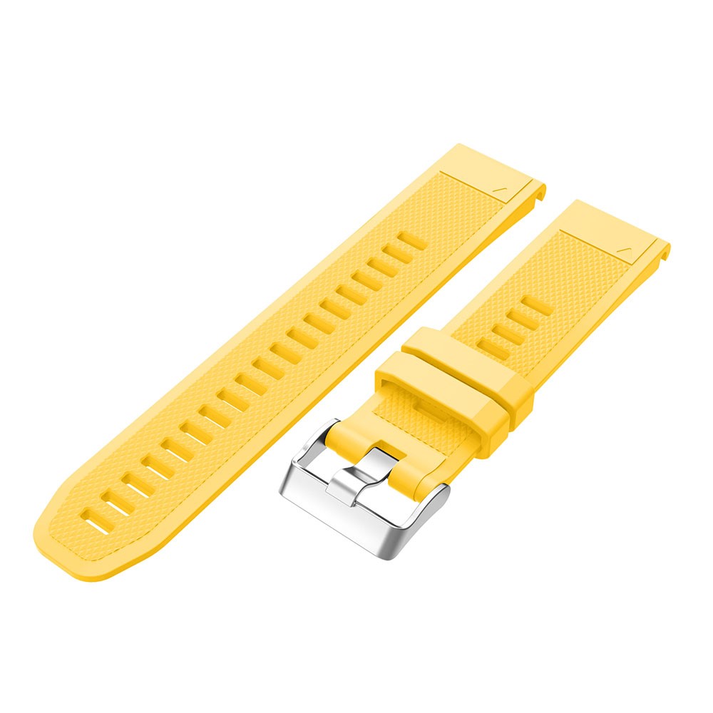 Rhombus Grain Soft Silicone Watch Band with Pin Buckle for Garmin Forerunner 935 - Yellow-4