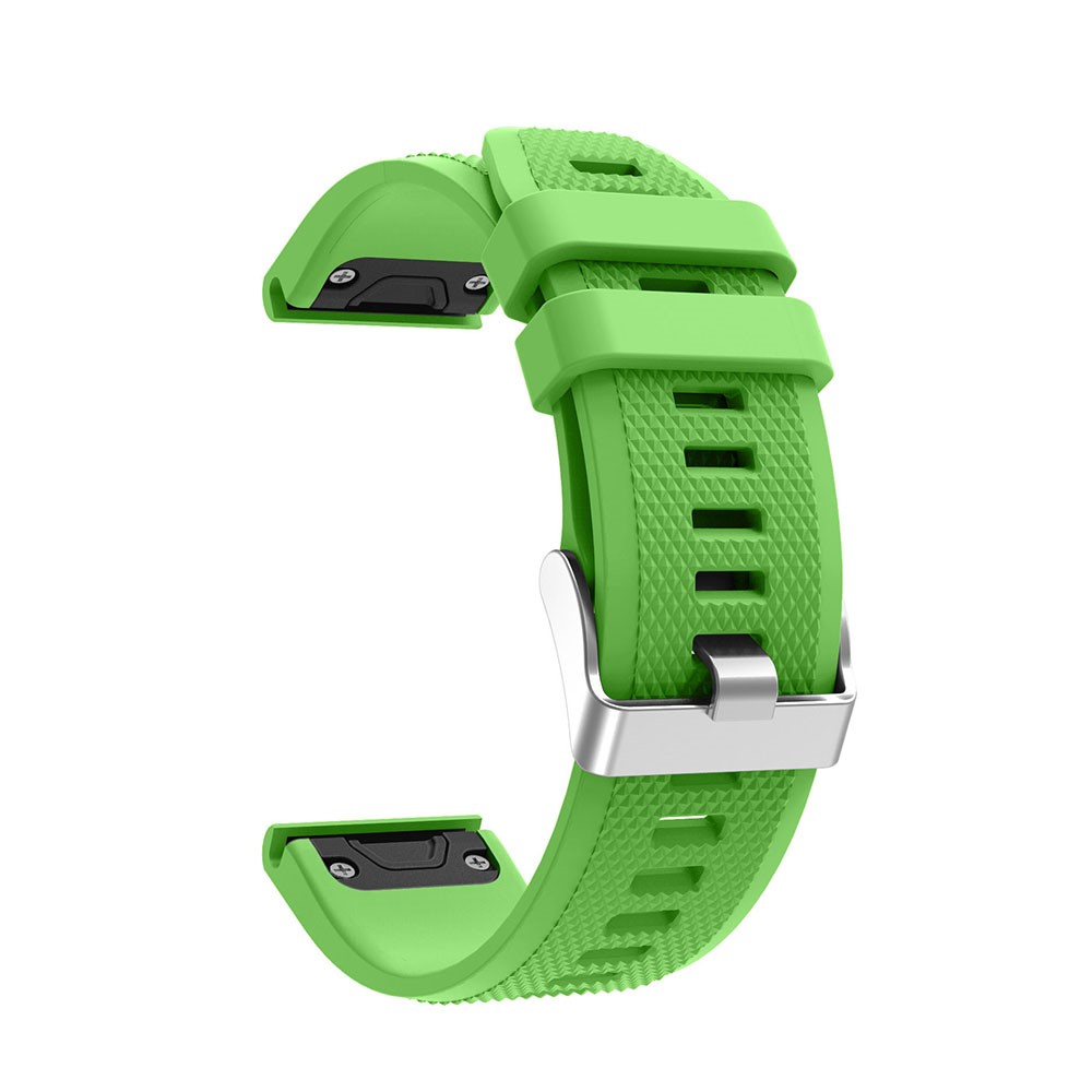 Rhombus Texture Pin Buckle Silicone Watch Strap for Garmin Forerunner 935 - Green-1