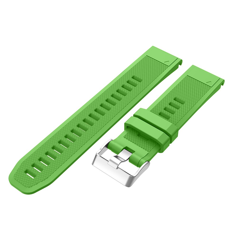 Rhombus Texture Pin Buckle Silicone Watch Strap for Garmin Forerunner 935 - Green-4
