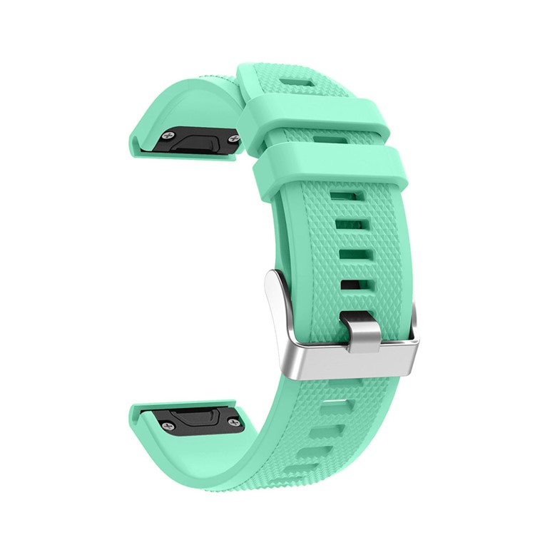 Soft Silicone Watch Band with Rhombus Texture for Garmin Forerunner 935 - Cyan-1