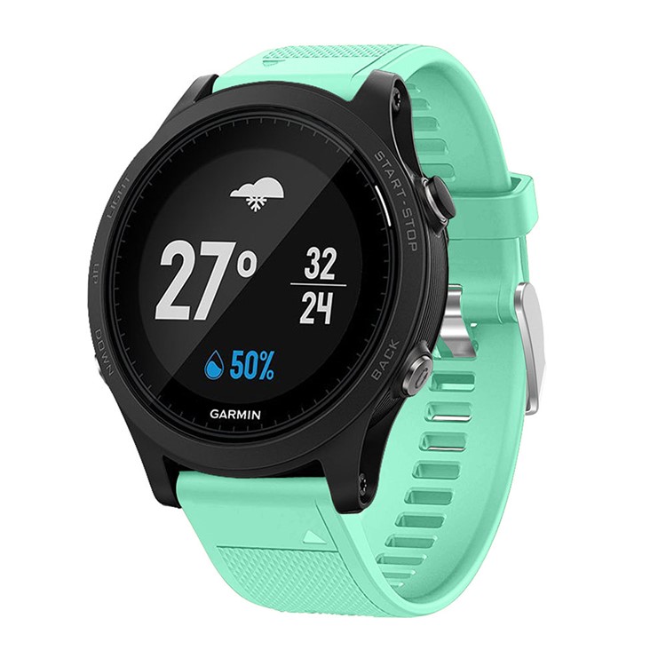 Soft Silicone Watch Band with Rhombus Texture for Garmin Forerunner 935 - Cyan-2