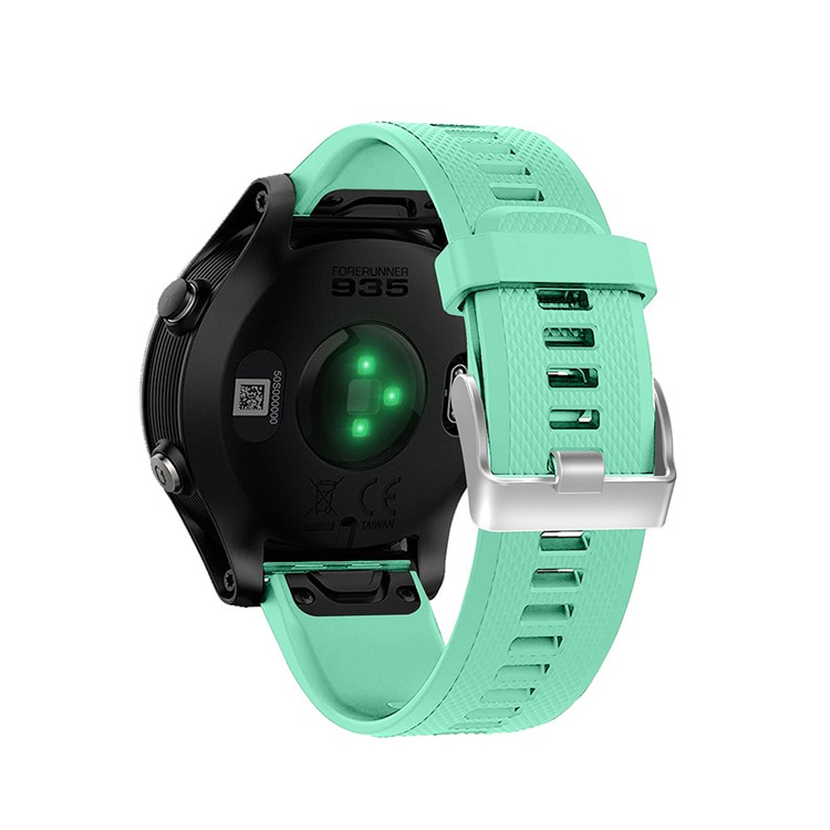 Soft Silicone Watch Band with Rhombus Texture for Garmin Forerunner 935 - Cyan-3