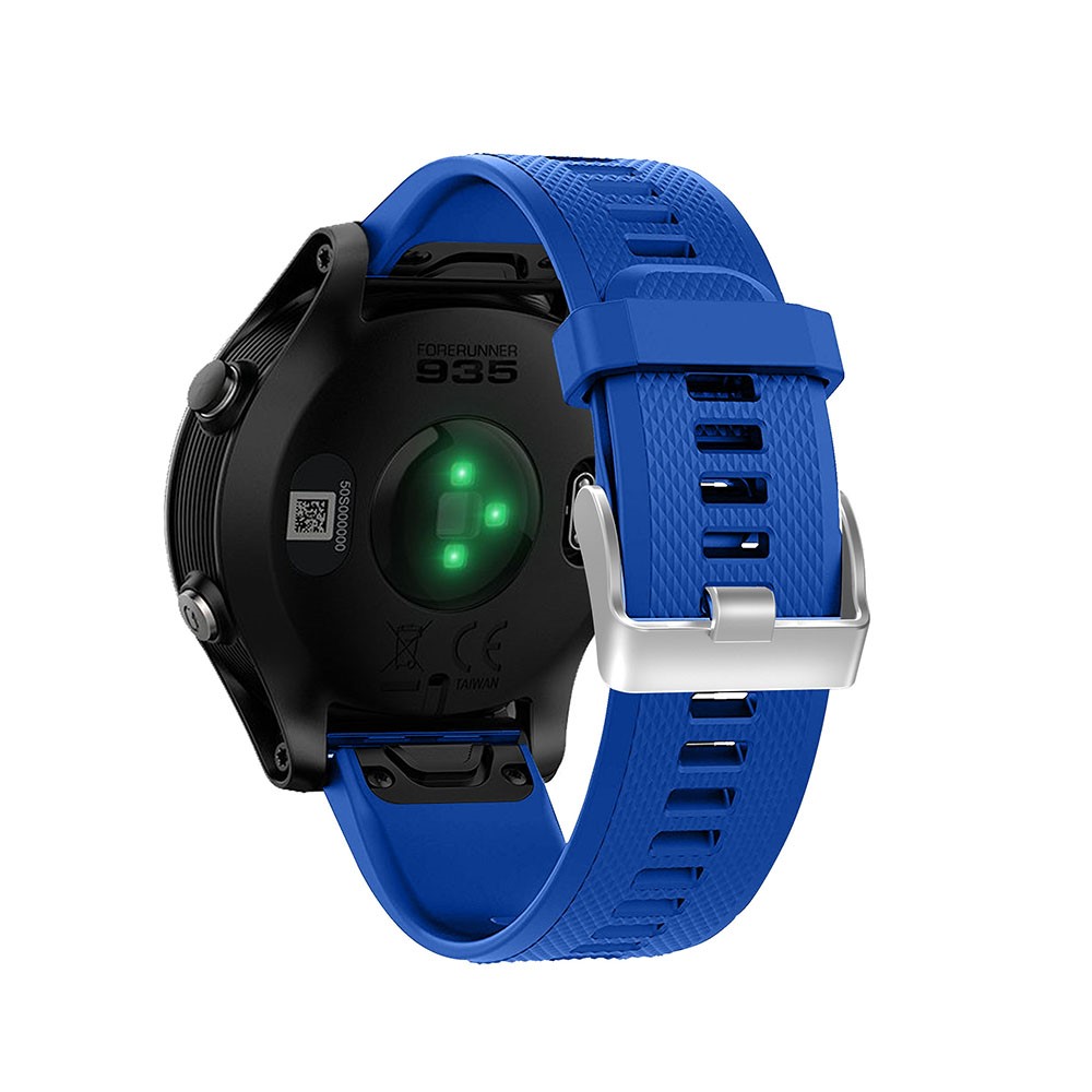 For Garmin Forerunner 935 Rhombus Texture Flexible Silicone Watch Band with Pin Buckle - Royal Blue-3