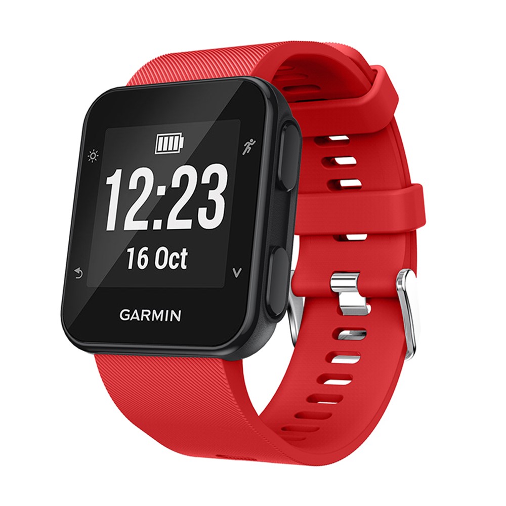 Soft Silicone Watch Strap with Pin Buckle for Garmin Forerunner 35 - Red-3
