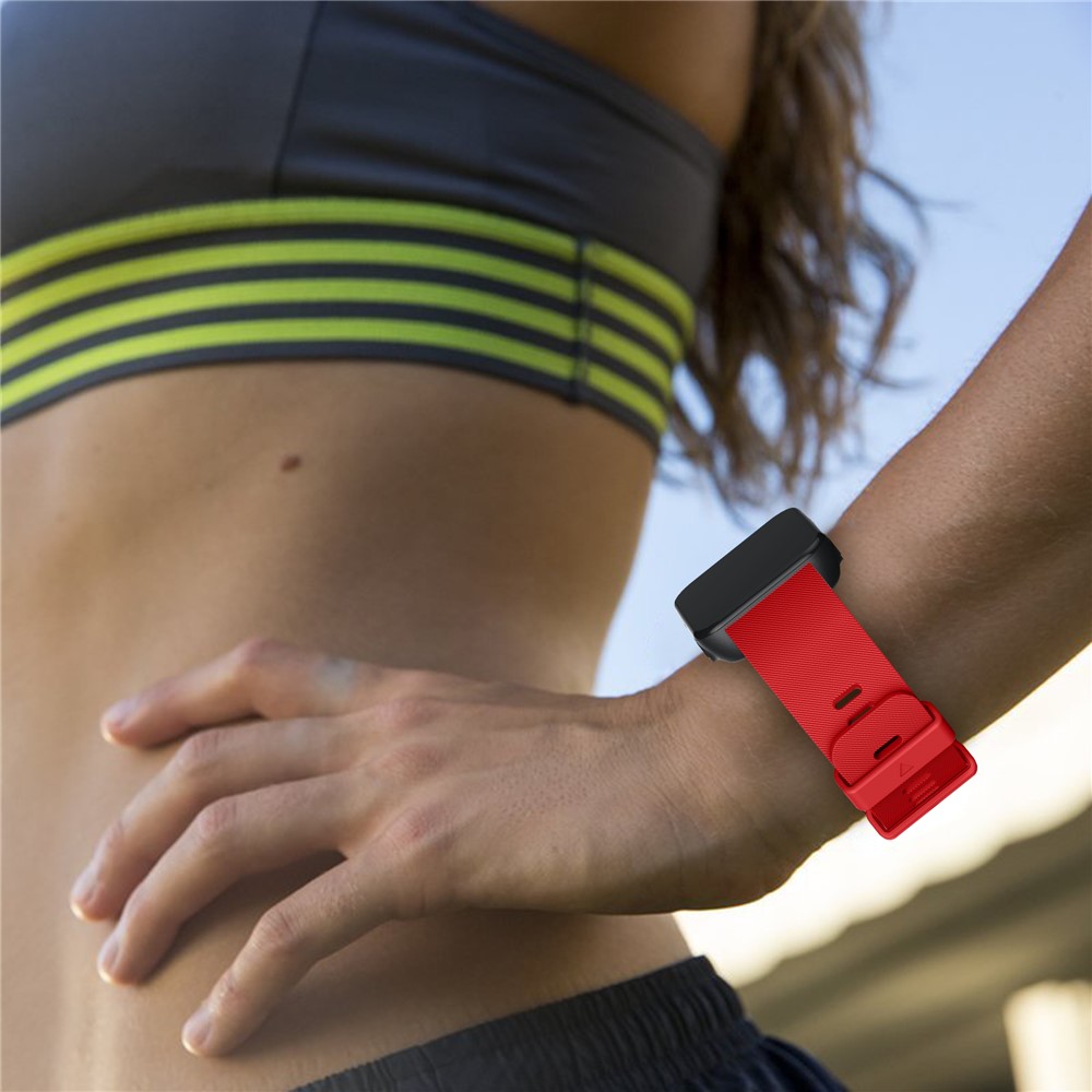 Soft Silicone Watch Strap with Pin Buckle for Garmin Forerunner 35 - Red-5