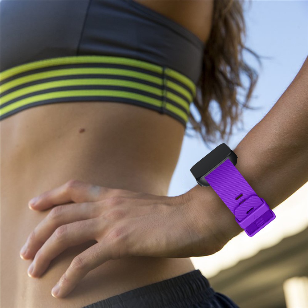 Pin Buckle Silicone Watch Strap Replacement for Garmin Forerunner 35 - Purple-5