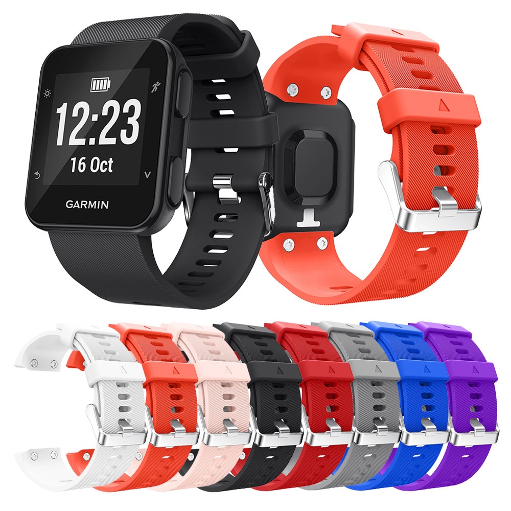 Pin Buckle Silicone Watch Strap Replacement for Garmin Forerunner 35 - Purple-6