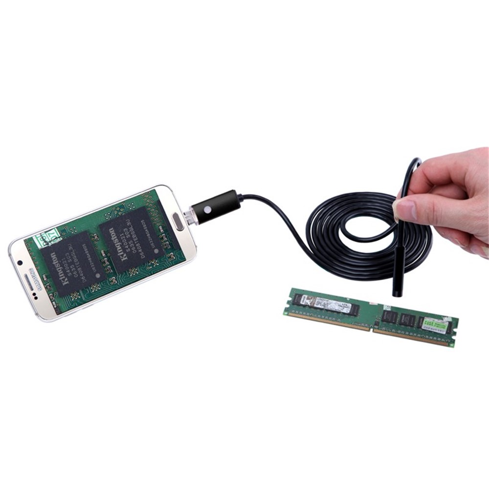 AN99 5m 7mm 6 Liderado Por Android PC USB Câmera de Vídeo de Inspeção de Endoscópio à Prova D'água USB - Preto