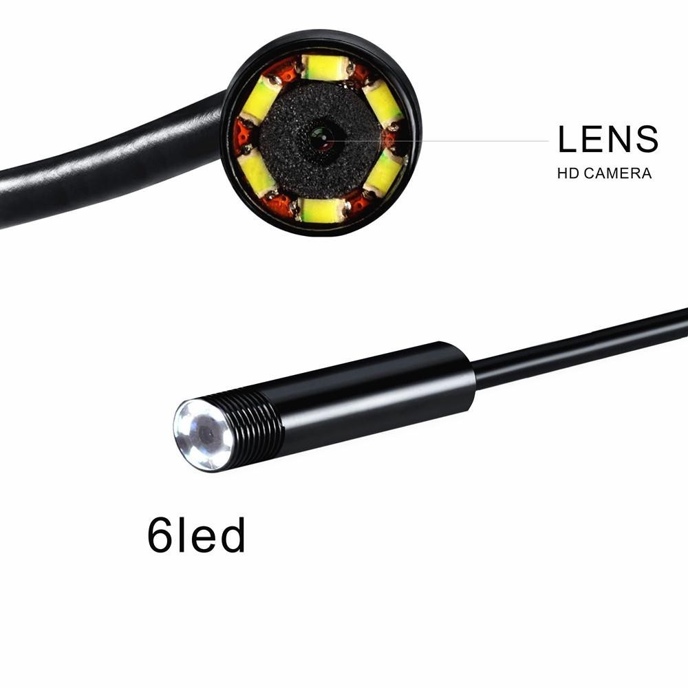 AN99 5M 7mm 6-LED Android PC USB Waterproof Endoscope Inspection Video Camera - Black-7